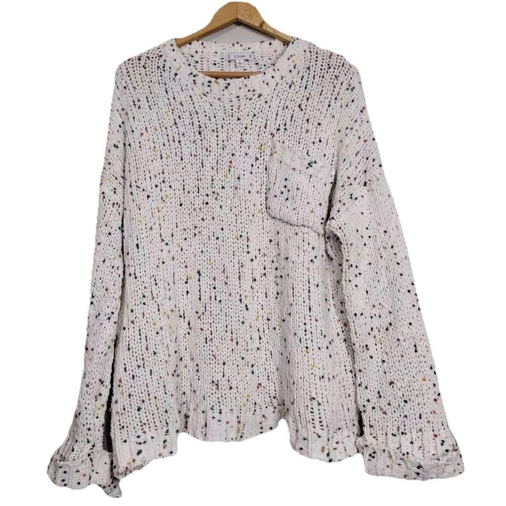 Women's Size S Knit Multicolor 3D Pom Pom Sweater Long Sleeve By L Love